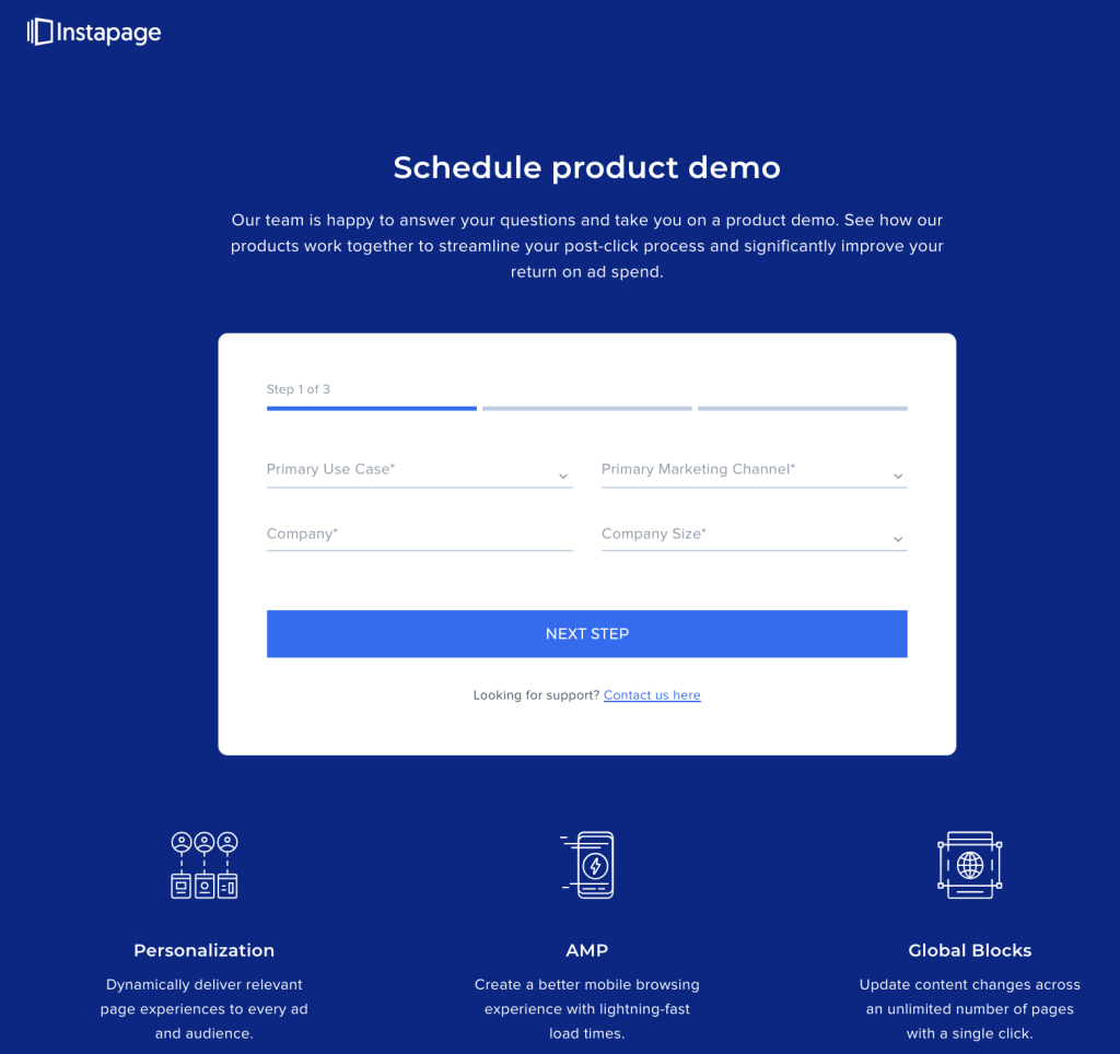 Landing page