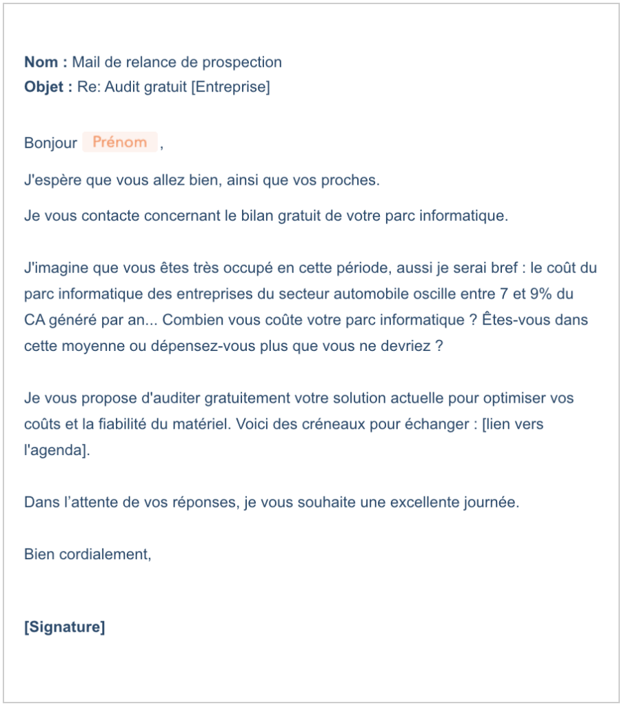 e-mail de prospection