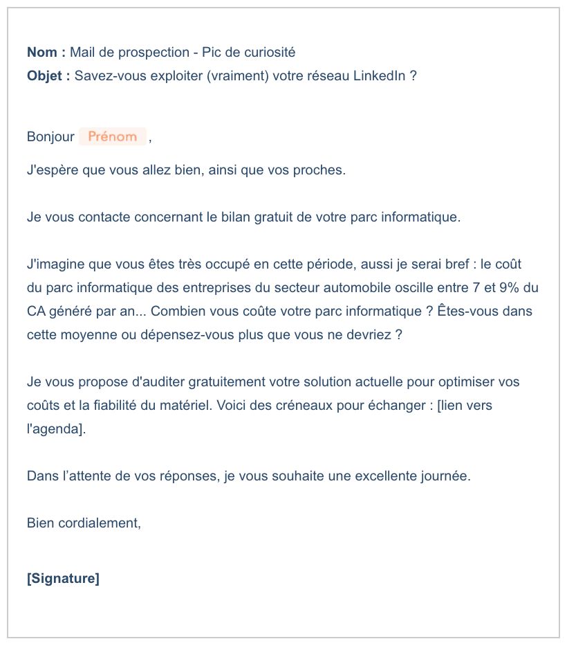 e-mail de prospection